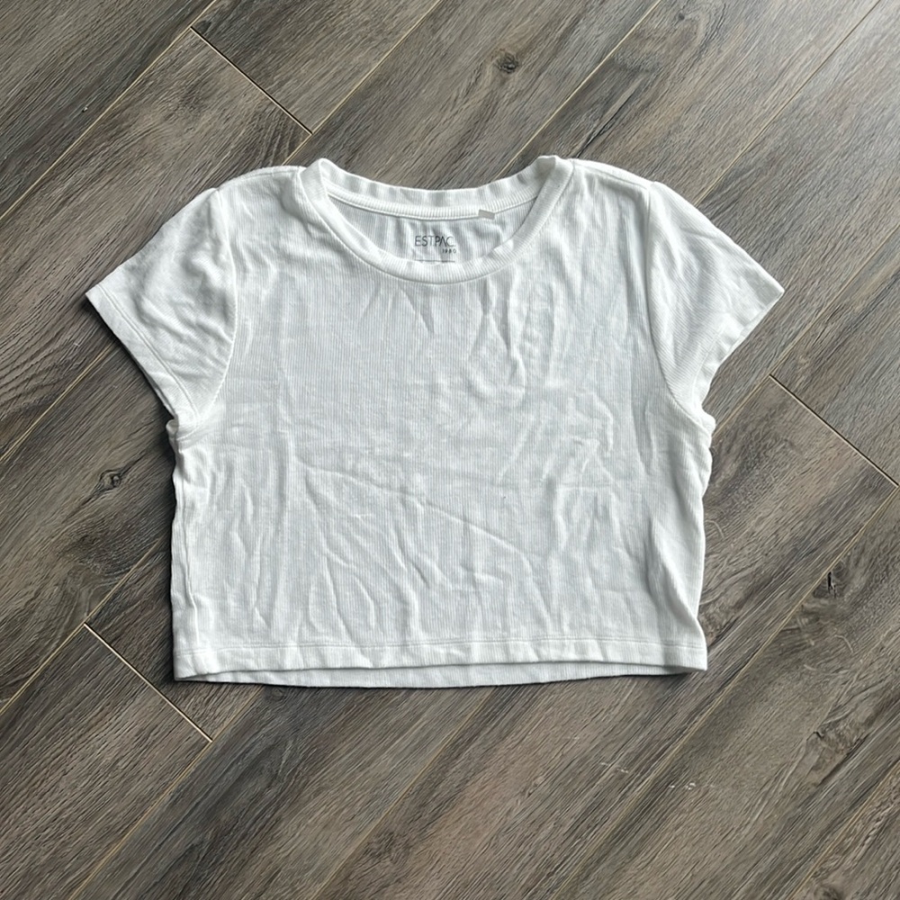 PACSUN White Ribbed Baby Tee